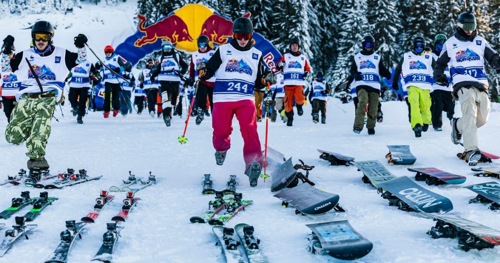 100 skiers and snowboarders competed over the weekend in the wildest competition on the slopes, the Red Bull Homerun