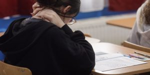 The subjects and grading scale for the simulation of the Romanian Language and Literature test within the National Assessment. In how many schools was the exam held?