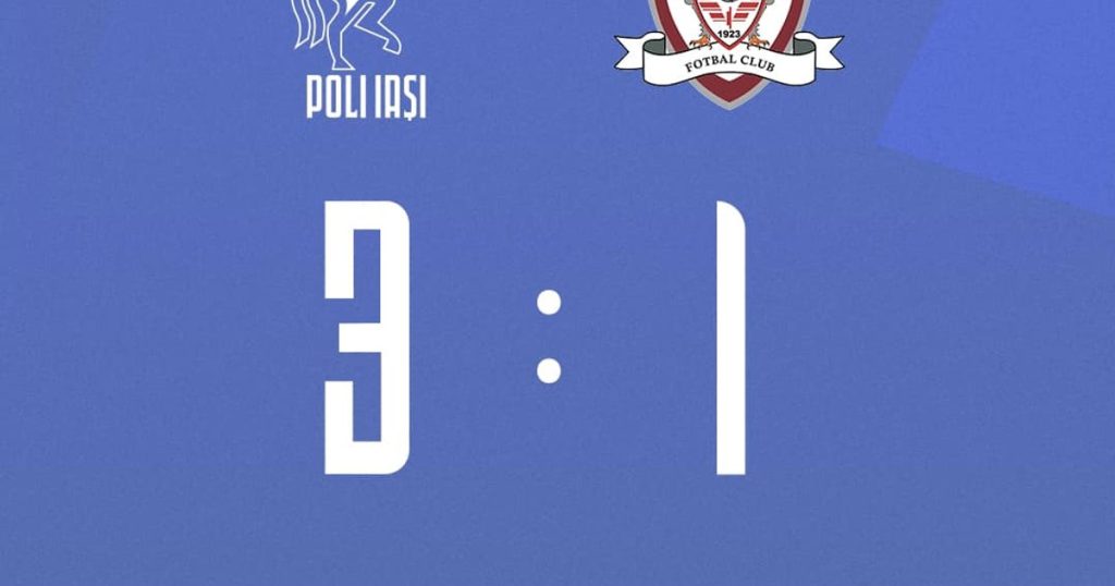 Painful defeat for Rapid, 1-3 against Poli Iași in the Superliga