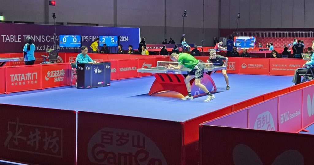 The men's table tennis team of Romania, defeated by Portugal at the World Cup in South Korea
