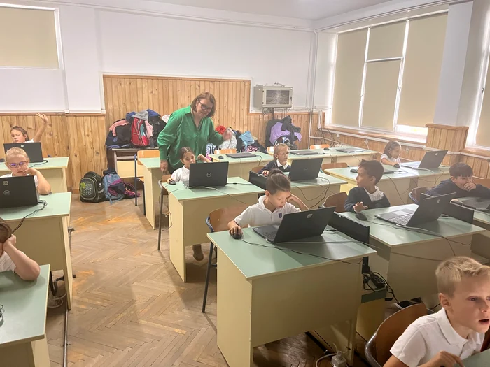 Adina with her little students during a lesson PHOTO personal archive