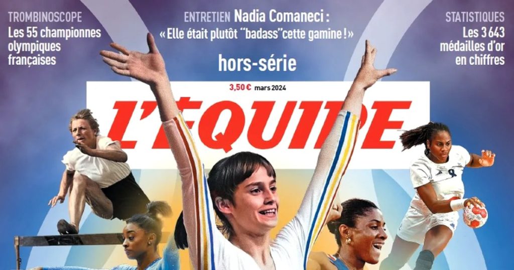 Nadia Comăneci, celebrated on Women's Day by the daily newspaper L'Equipe.  The revelations of the Halep legend