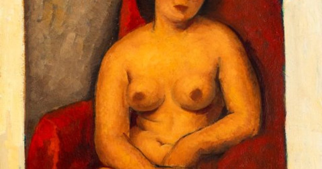 "Nude in Red Armchair", Tonitza's painting depicting the artist's eldest daughter, sold for €90,000