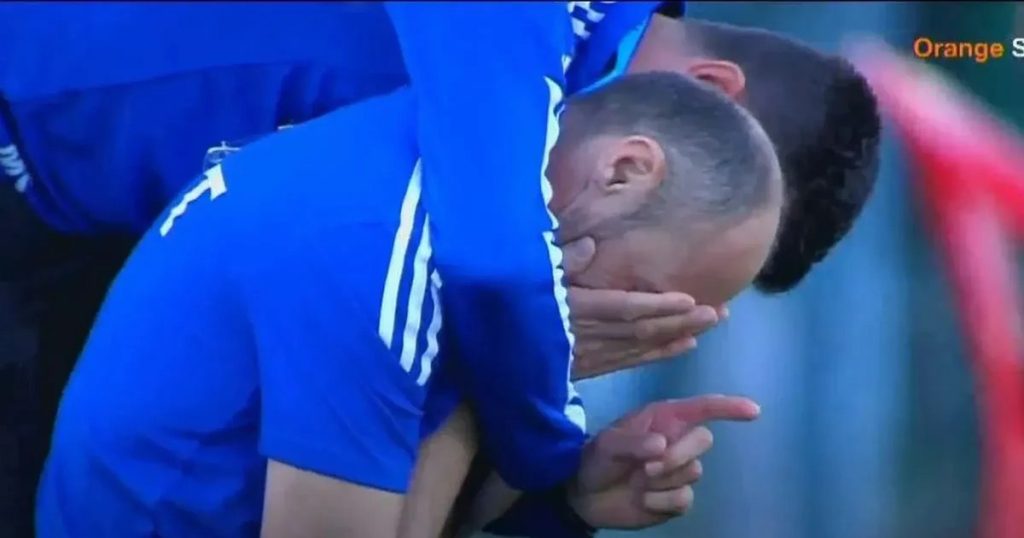 The image of the season.  Coach Bogdan Andone cried on his knees after the victory that dynamited the relegation fight