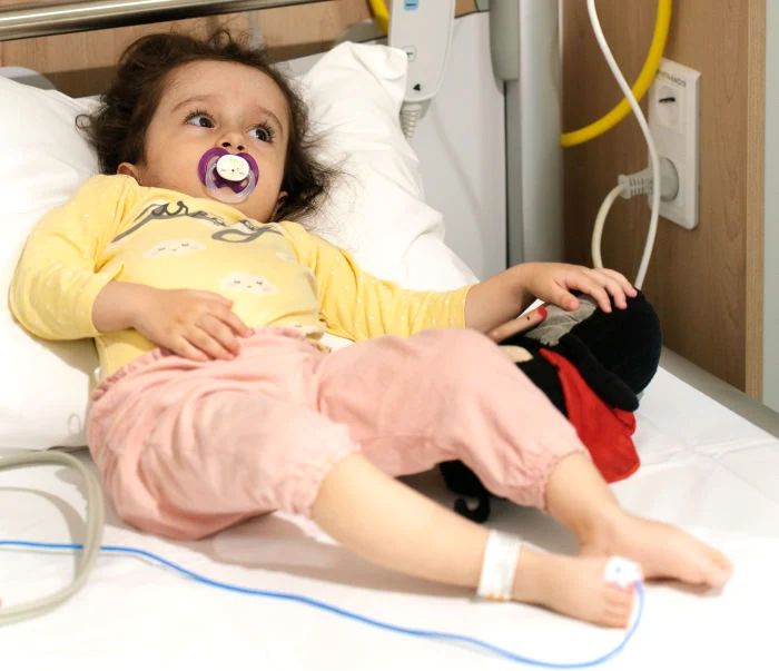 Andreea, two and a half years old, the hospital's first patient.  Photo source: Give Life
