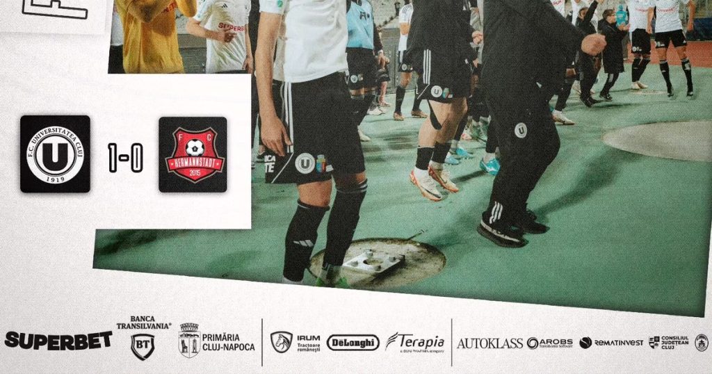 Cluj University qualified after beating FC Hermannstadt (1-0), in the semifinals of the Romanian Cup