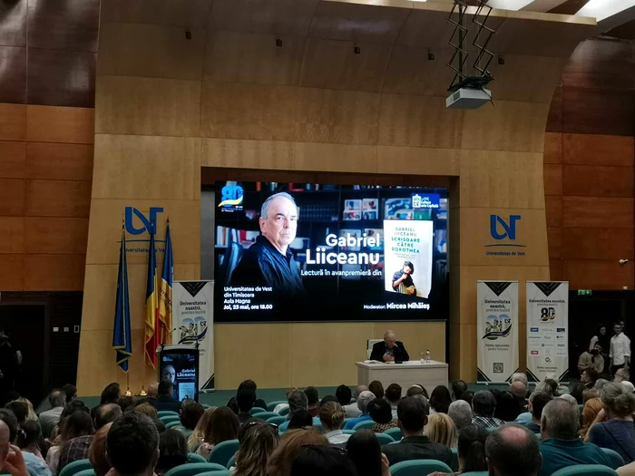 Gabriel Liiceanu at UVT PHOTO Stefan Both