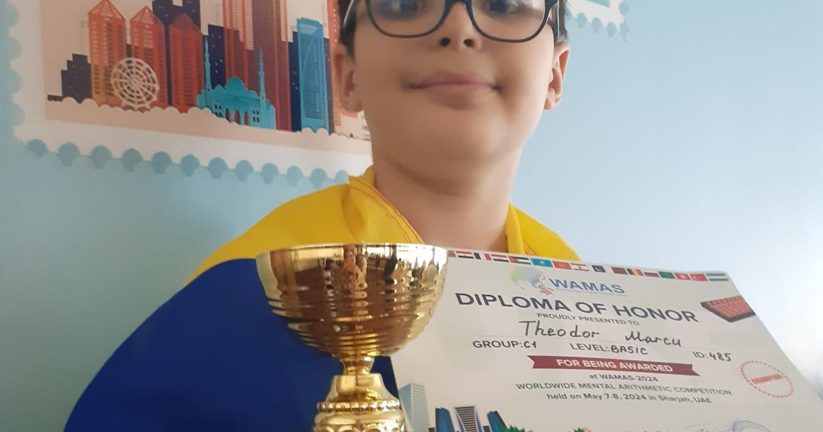 An eminent Romanian student, awarded at a world mental arithmetic competition.  He also received the Golden Buzz at "Romanians have talent"