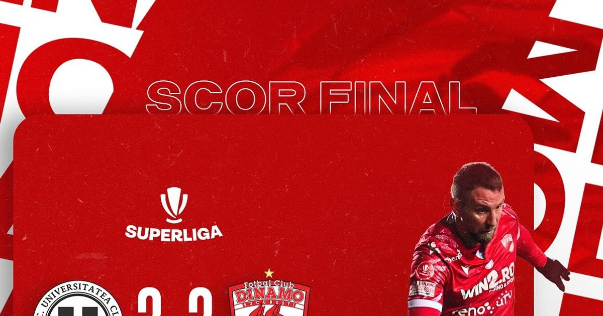 Cluj University drew with Dinamo (3-3), in the penultimate stage of the Superliga play-out