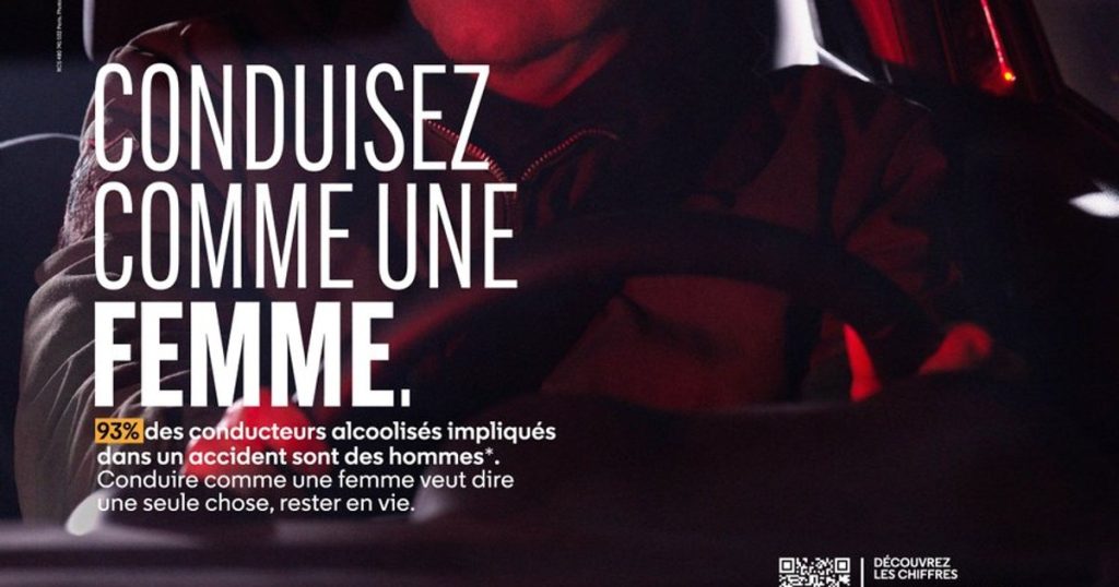 "Drive like a woman!": The new campaign against road accidents.  80% of serious accidents caused by men