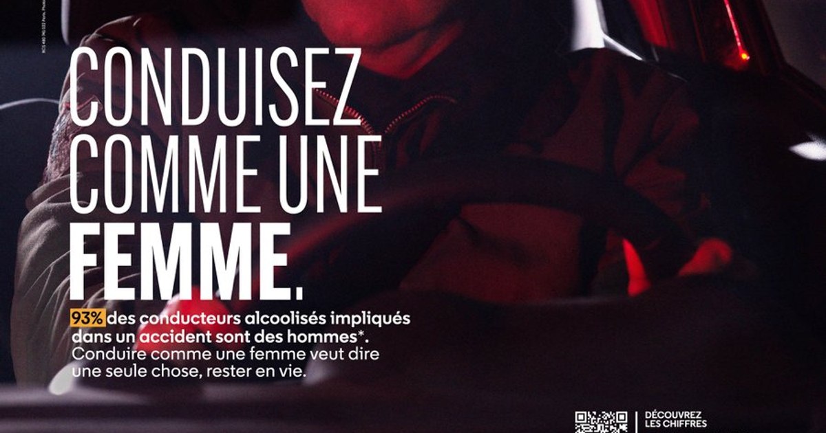"Drive like a woman!": The new campaign against road accidents.  80% of serious accidents caused by men