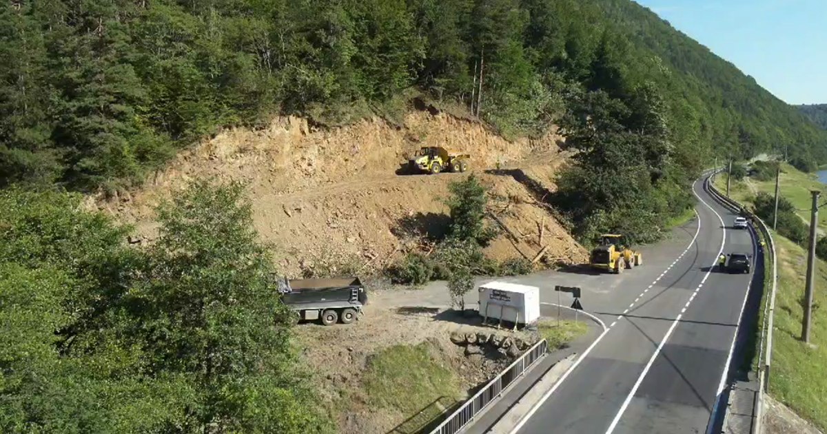 Deforestation of the slope on the Olt Valley has begun.  What detours do VIDEO drivers have