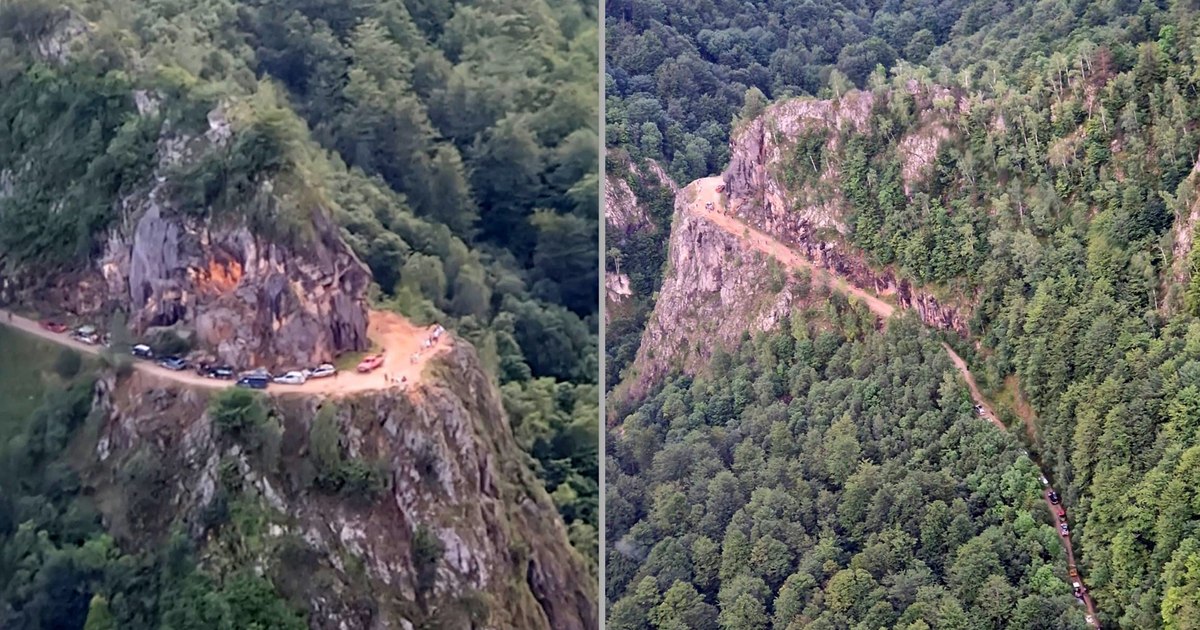 The forbidden national road in western Romania.  Pass through the wilderness of a national park VIDEO