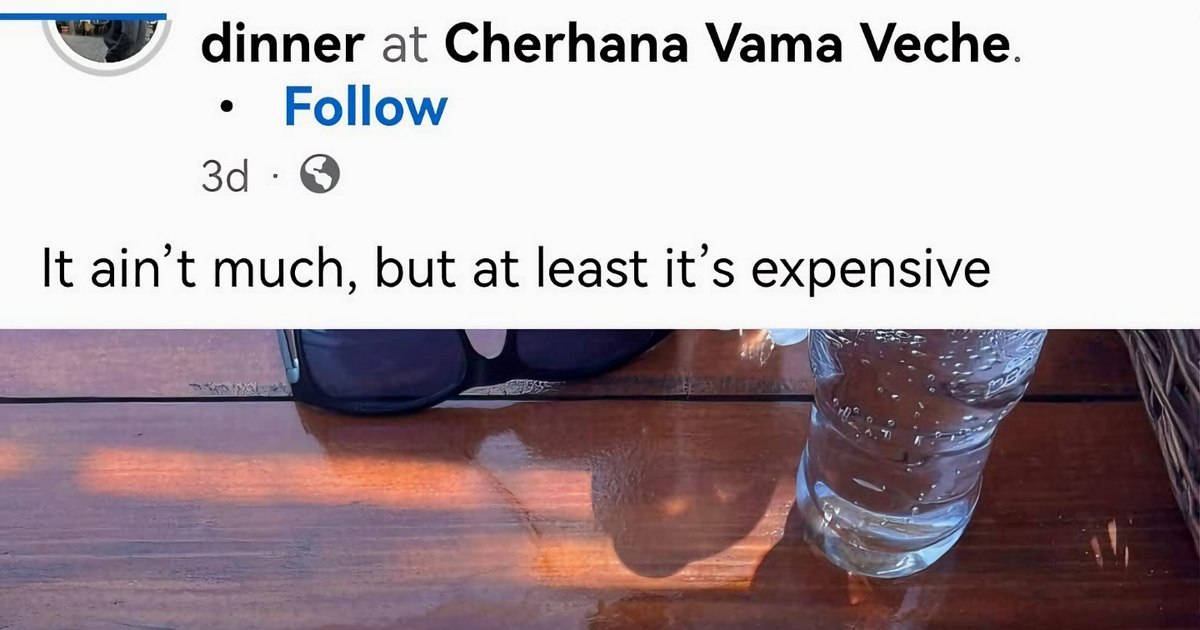 The surprise of a customer who ordered fish at a terrace in Vama Veche.  Received "trout from Temu"