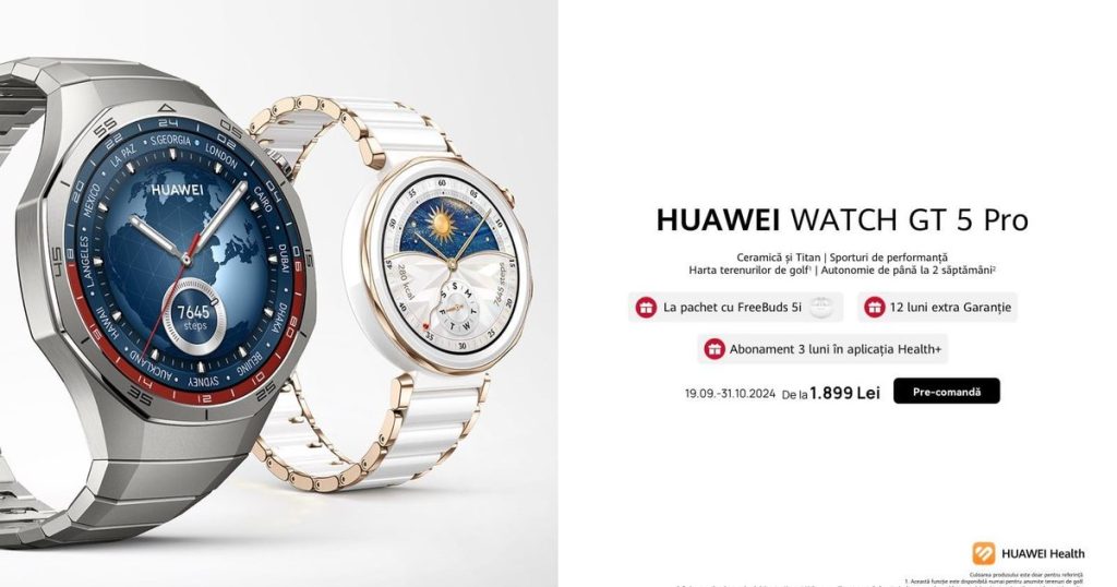 Huawei launched the long-awaited WATCH GT 5 series in Barcelona. At what prices are innovative products available in Romania?