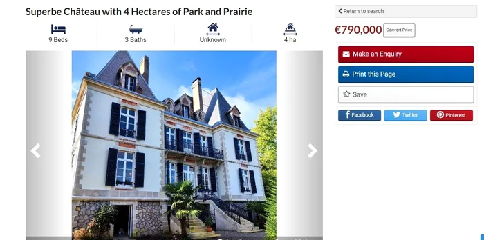 Castle in France for under 800,000 euros. PHOTO: French Property