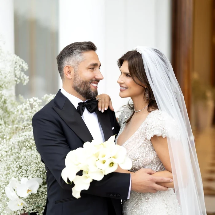 Monica Bârlădeanu had two wedding dresses at the wedding with Valeriu Gheorghiță photo: Facebook