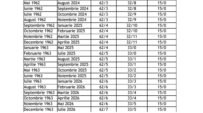 Retirement dates 2024, 2025 and 2026, for women (from Appendix 5)