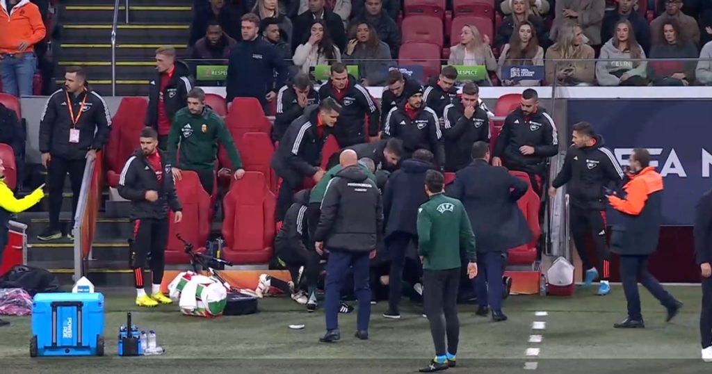 Terrifying moments at the match Holland - Hungary. Hungarian legend Adam Szalai collapsed on the sidelines