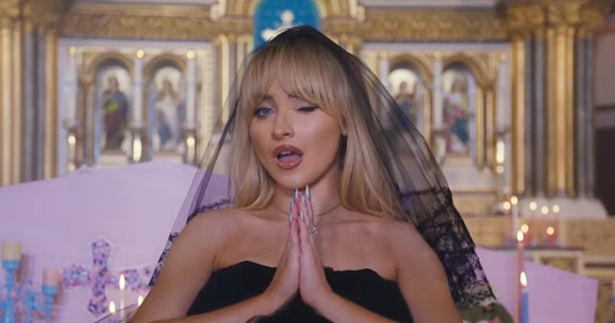 Video Priest punished after pop star Sabrina Carpenter filmed a video of provocative scenes in his church