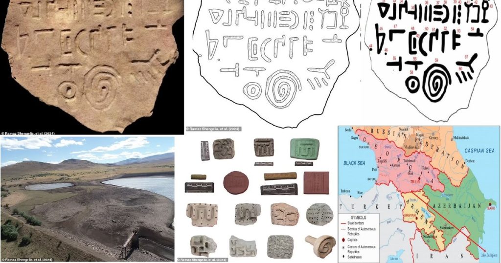 Mysterious tablet inscribed with strange symbols of an unknown language, discovered in Georgia