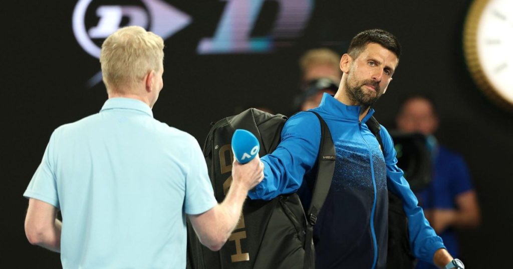 Djokovic left Jim Courier with a swollen lip during the on-court interview. The reason why he left the dressing room in a whirlwind