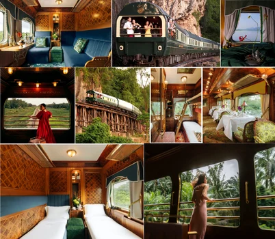 Eastern & Oriental Express the legendary train from Malaysia Photo Collage DMS