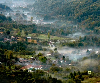 UNESCO Oltenia's aspirant Geopark area under the Mount Oltenia Mountain below Mountain