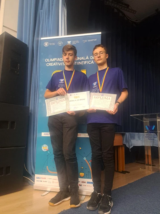 Matei Butnaru at the National Scientific Creativity Olympiad PHOTO School Number 7 Botosani