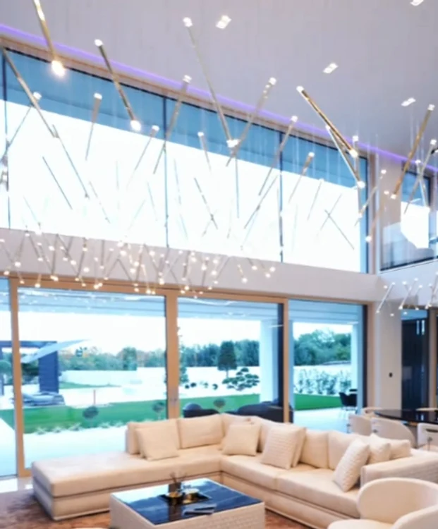 A beautiful yard is accessible to the gaze including from luxurious living room