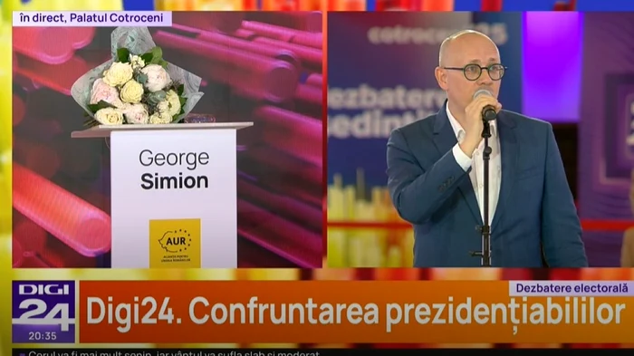 George Simion's desk. Facebook photo