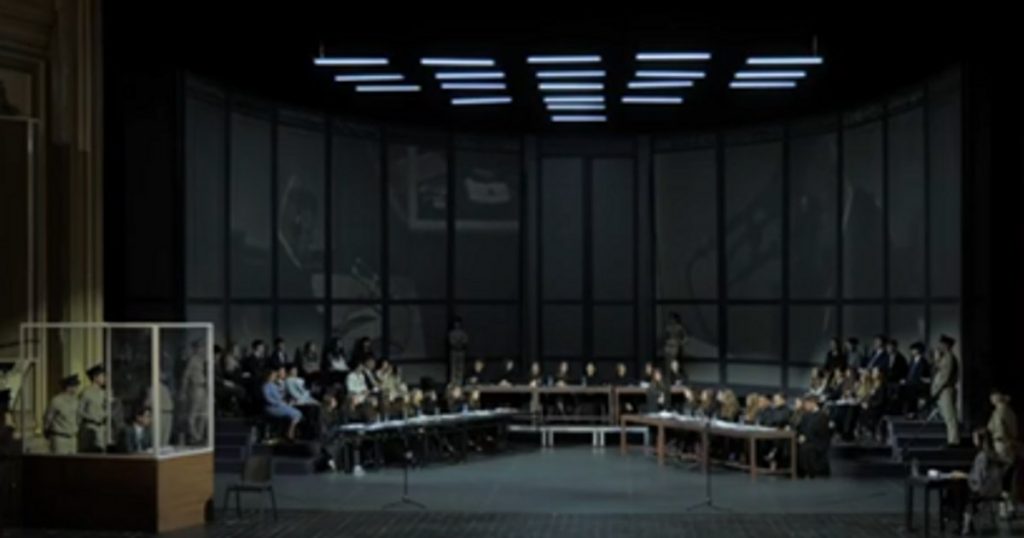 Video Eichmann's process, lesson of history and justice simulated by students on the stage of the Bucharest National Opera