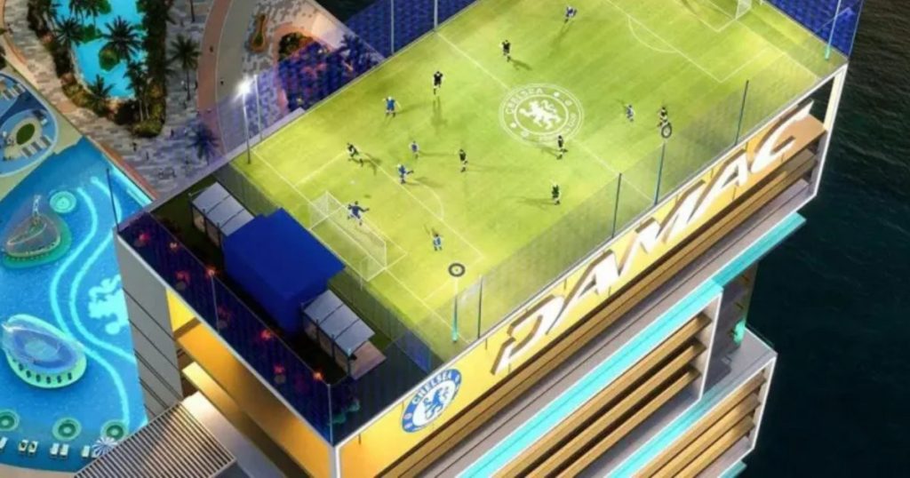 PHOTO Chelsea raises a complex in Dubai, with football field on the roof. How much does an apartment cost