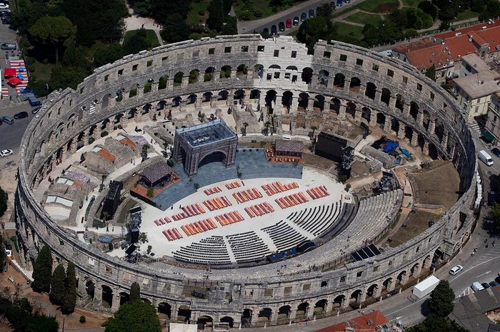 The Roman amphitheater, Croatia. Wikipedia source