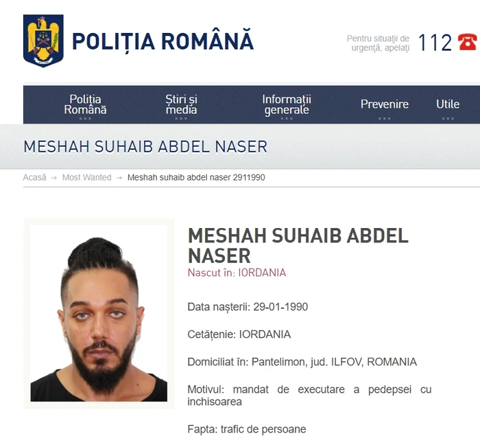 Meshah Suhaib, searched by photo police: Romanian Police