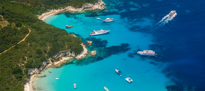Aerial image with the beautiful beaches on the island of Corfu in Greece Source Adevărul Archive
