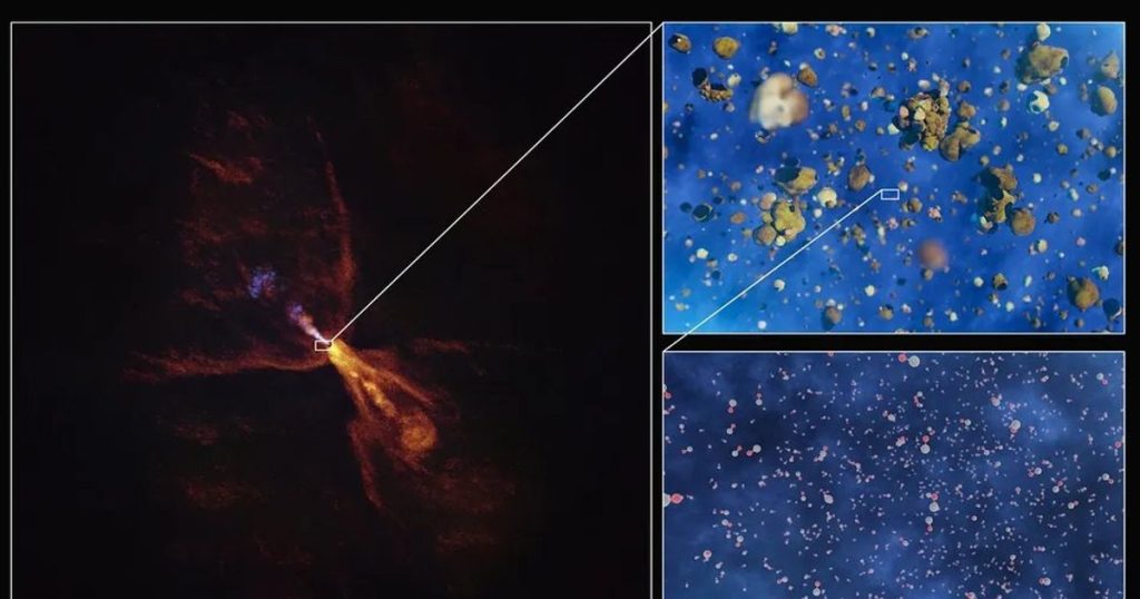 The birth of a new stellar system at 1,300 light years, observed for the first time by astronomers