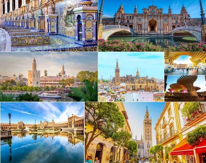 Images from the Perla Andalusiei - Seville Spain Collage Tourism & YouTube DMS