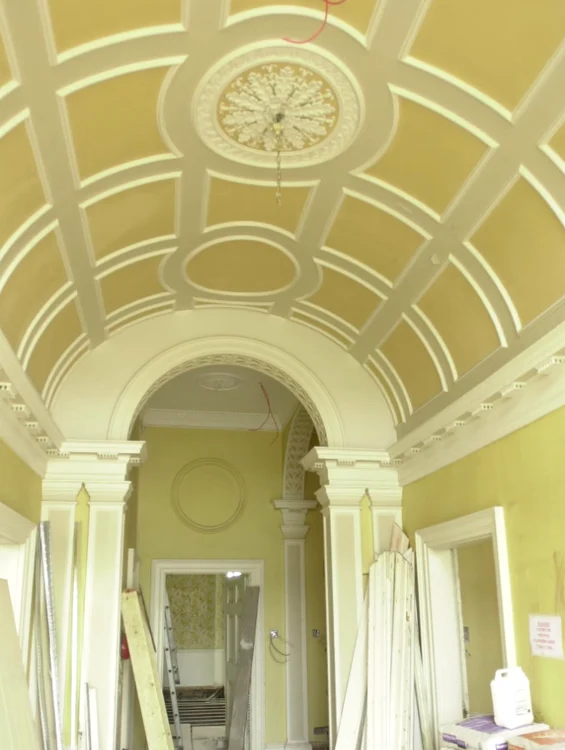 Image with the hall from the entrance to the new residence, under renovation / photo source: AP