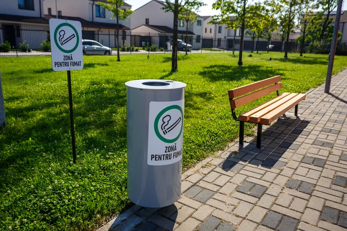 Place indicated for smokers in Cluj-Napoca. Photo: Prime Minister of Cluj-Napoca.