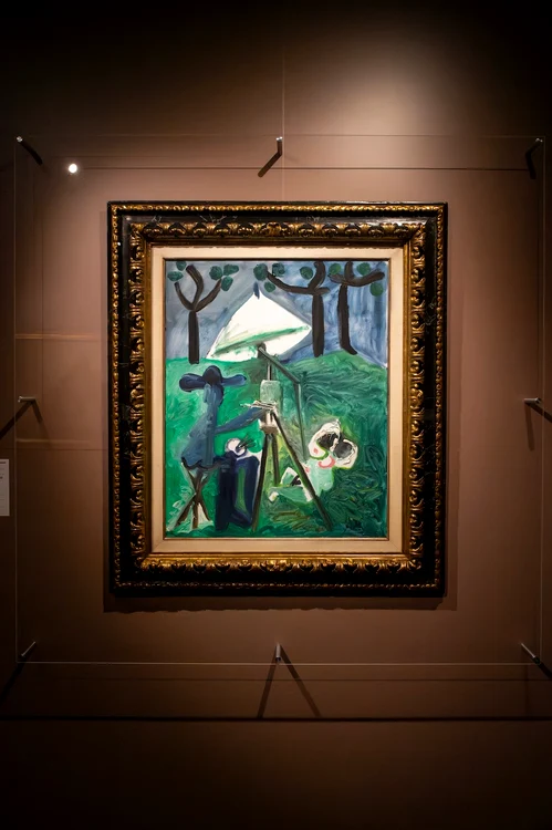 Picasso The painter and his model in the open air jpg