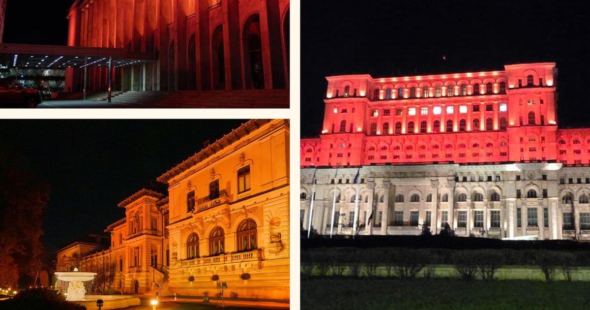 Photo State institutions, illuminated in orange on the International Day for the Elimination of Violence against Women