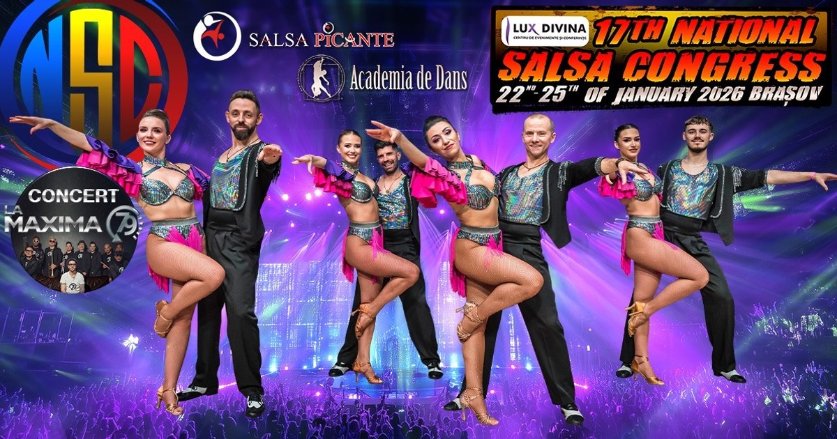 The National Salsa Congress reaches its 17th edition. There will be four days and four nights of dancing in Brașov, between January 22-26