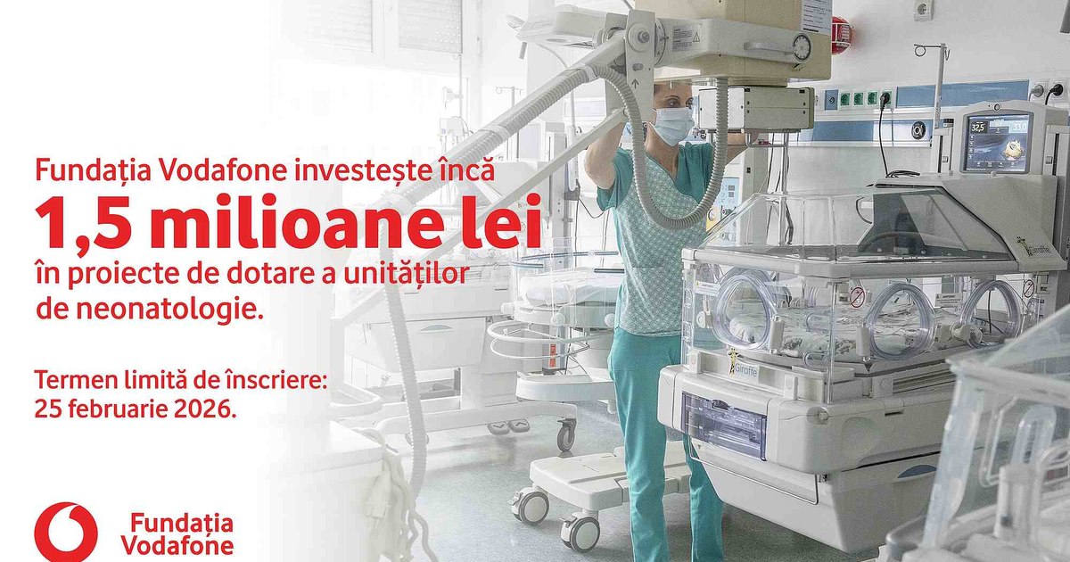 The Vodafone Foundation invests another 1.5 million lei in equipping neonatology units in Romania