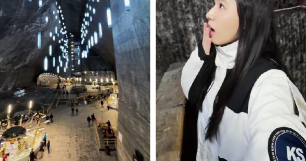 Video A young woman from China, impressed after visiting Salina Turda. "It's not an alien planet"
