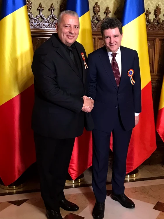 Ștefan Florescu, together with President Nicușor Dan, at the National Day reception. PHOTO: Facebook