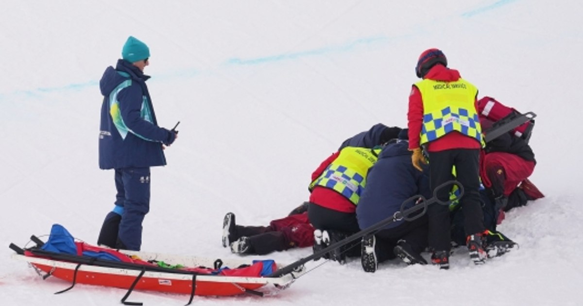 The Olympics of broken bones. A Chinese woman and an Australian man ended up in hospital after terrifying falls