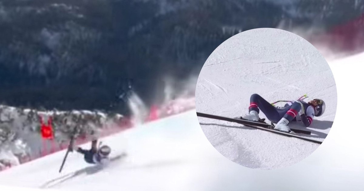 The "Queen of Skiing", accident in the downhill race at the Milan-Cortina Olympics. She was taken off the slope by helicopter