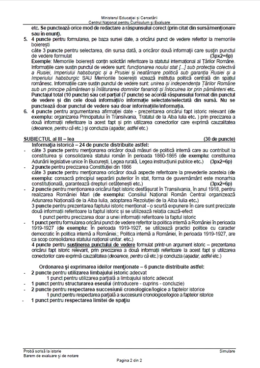 Barem simulation Bac 2026 History Source: MEC