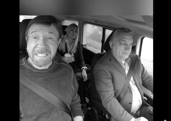 Viktor Orban and the actor Chuck Norris, in Budapest PHOTO: video capture